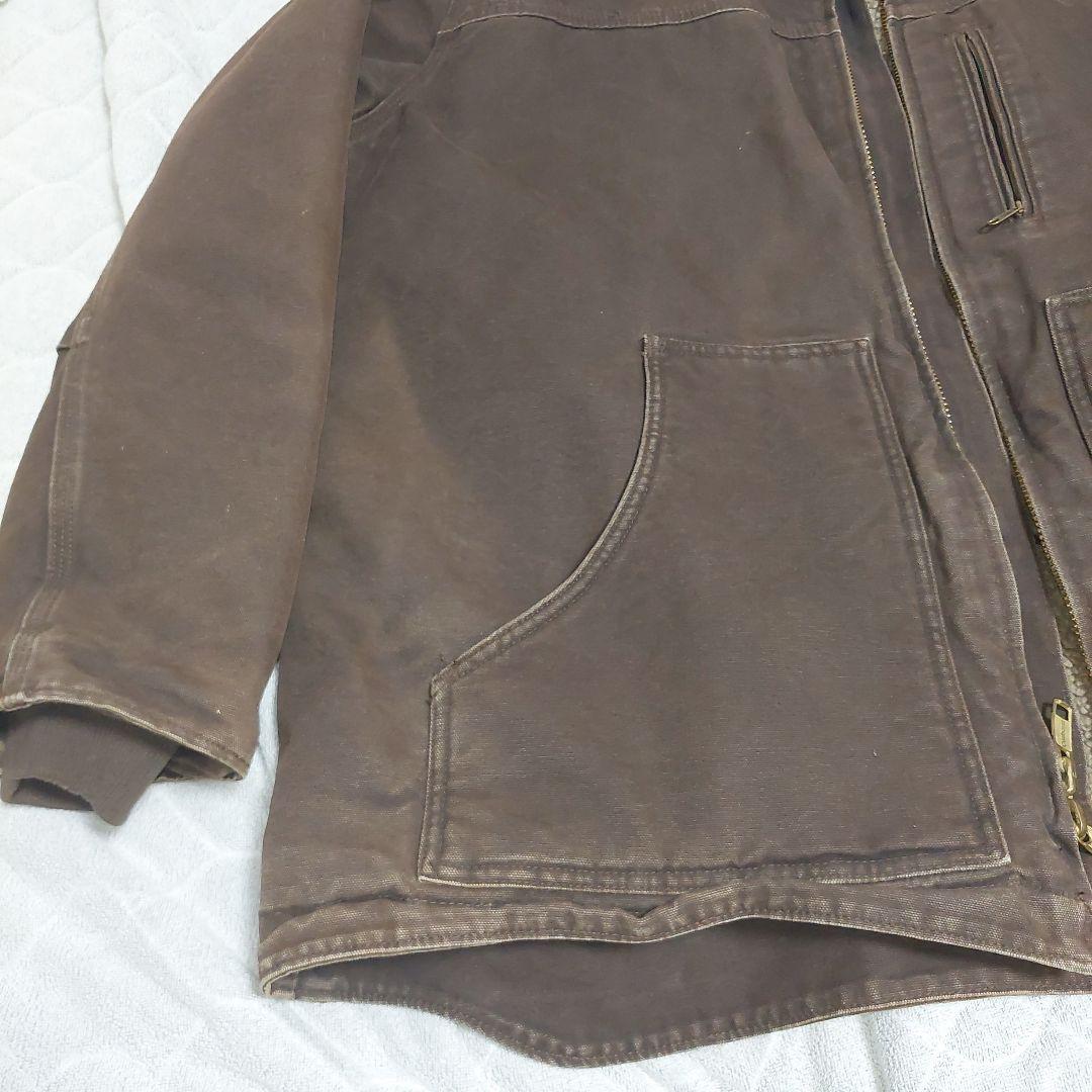 モ*ー様 Carhartt デトロイトジャケット ブラウン メキシコ製 企業ロゴ