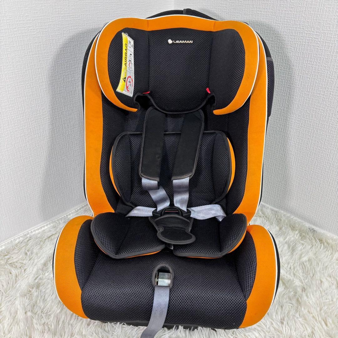 美品　リーマン　ジュニアシート　キッズシート　オレンジ　チャイルドシート