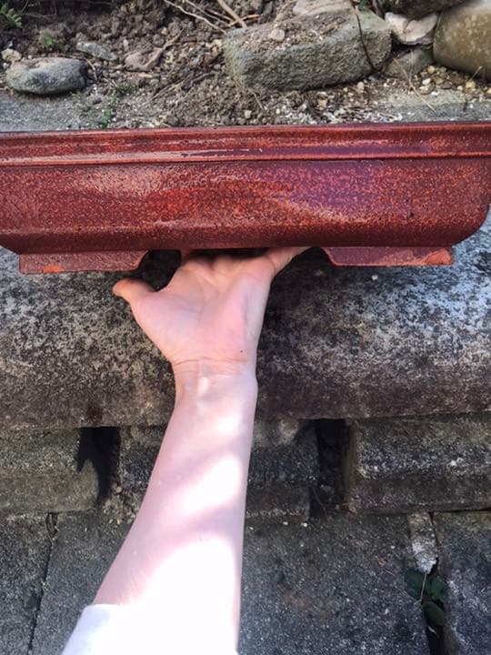 盆栽鉢　時代銭号赤色梨皮上帯長方盆栽鉢32x23x9