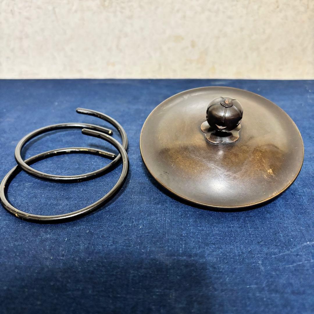 人間国宝敬典/風炉/茶釜/電熱器/唐銅鬼面風炉釜/野々田電熱器/敷板