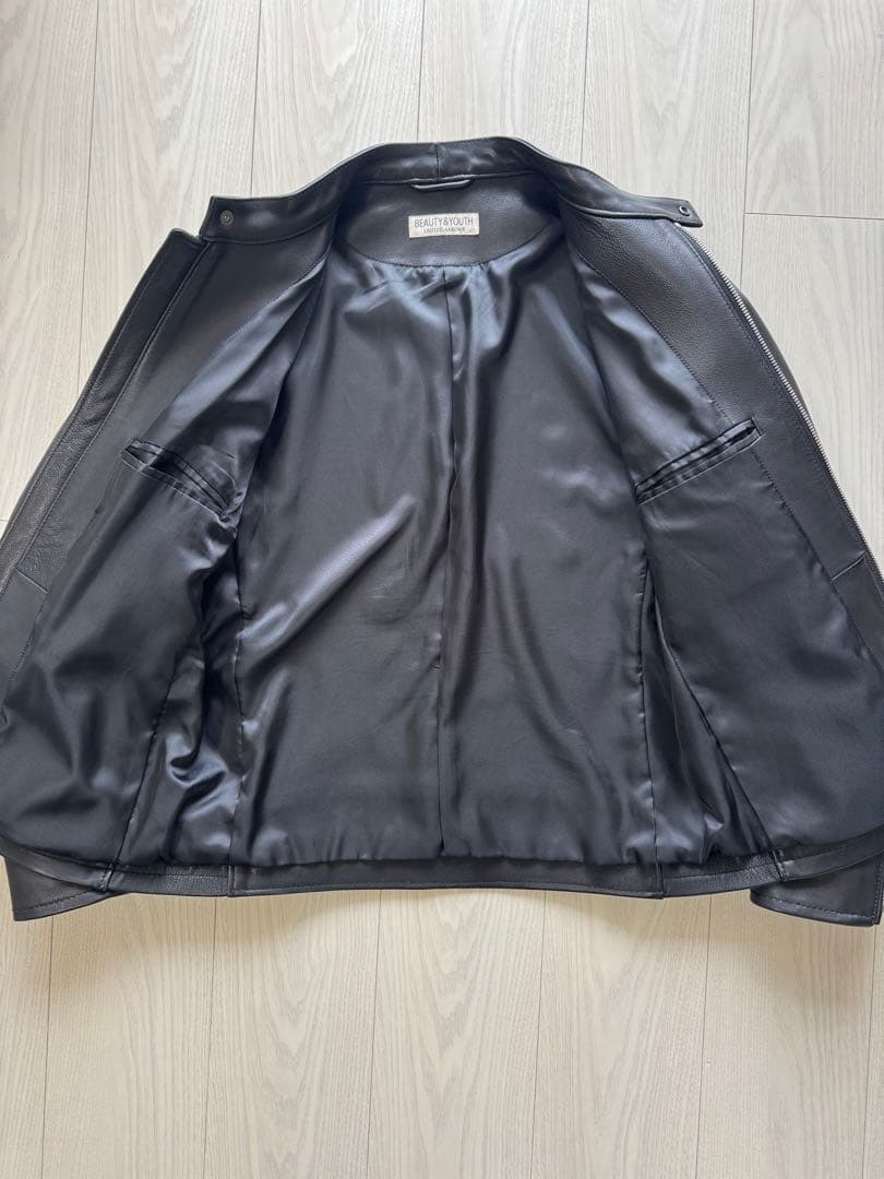 割引特価！BEAUTY&YOUTH ブラックM シングルライダースジャケット
