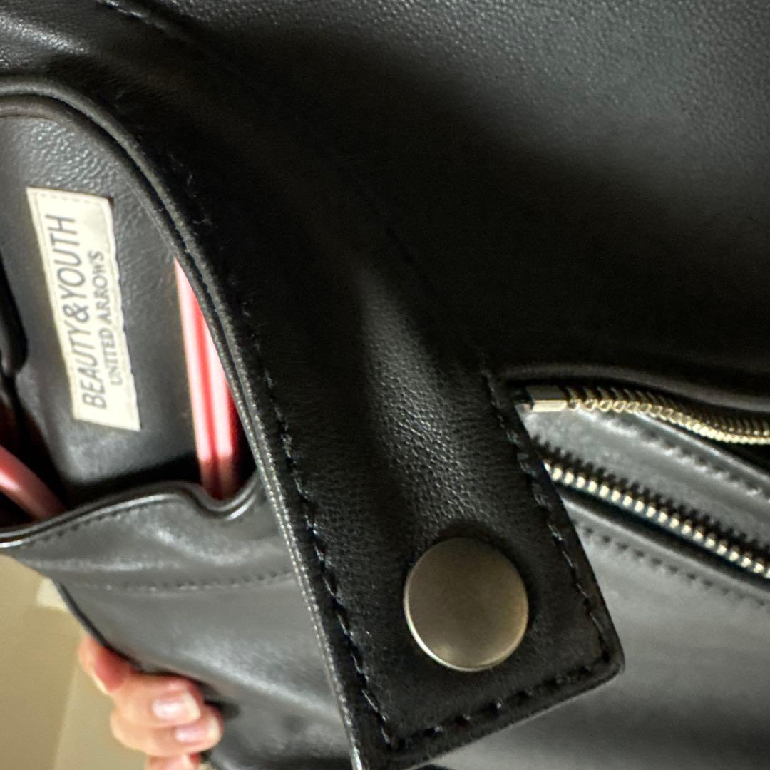 割引特価！BEAUTY&YOUTH ブラックM シングルライダースジャケット