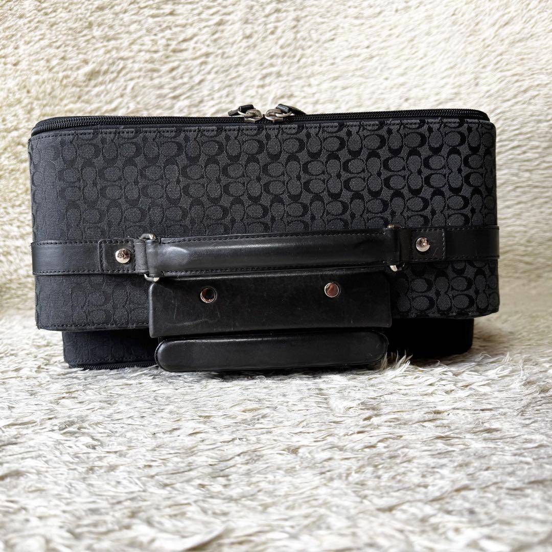 コーチ　キャリーケース　シグネチャー　ストライプ　ビジネス　トラベル　ブラック