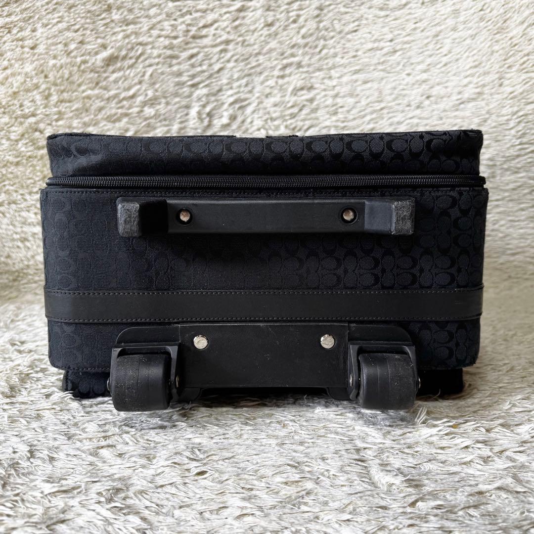 コーチ　キャリーケース　シグネチャー　ストライプ　ビジネス　トラベル　ブラック