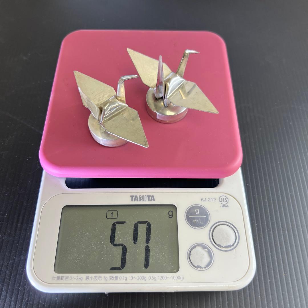 silver950刻印　折鶴ボンボニエール一対　57g 東Y7-0904⭐︎1F