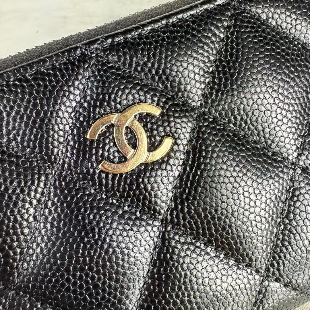 CHANEL キャビアスキン　マトラッセ　ケース　カードケース