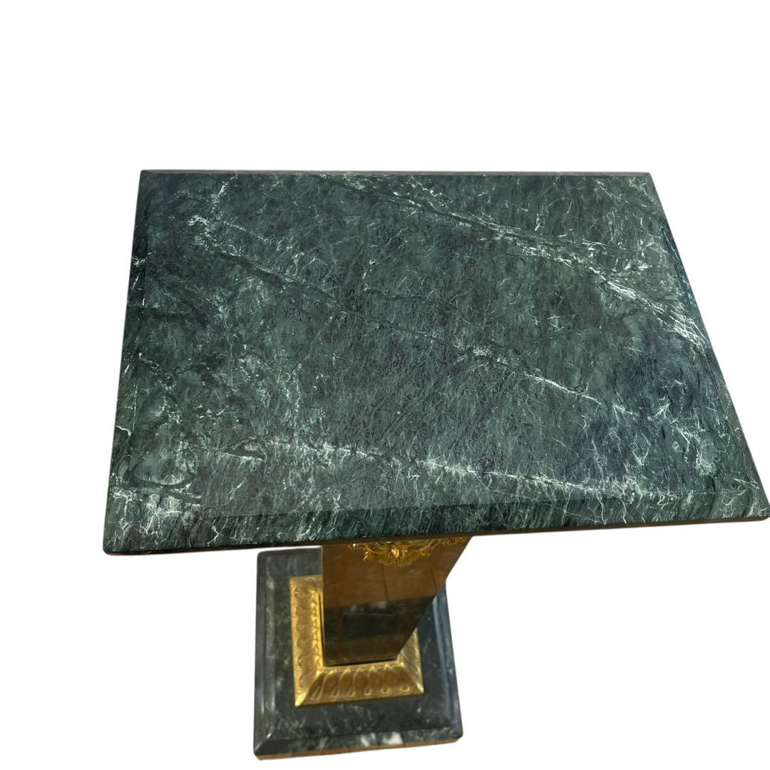 超希少　大理石　金彩装飾　ライオン彫刻　台座