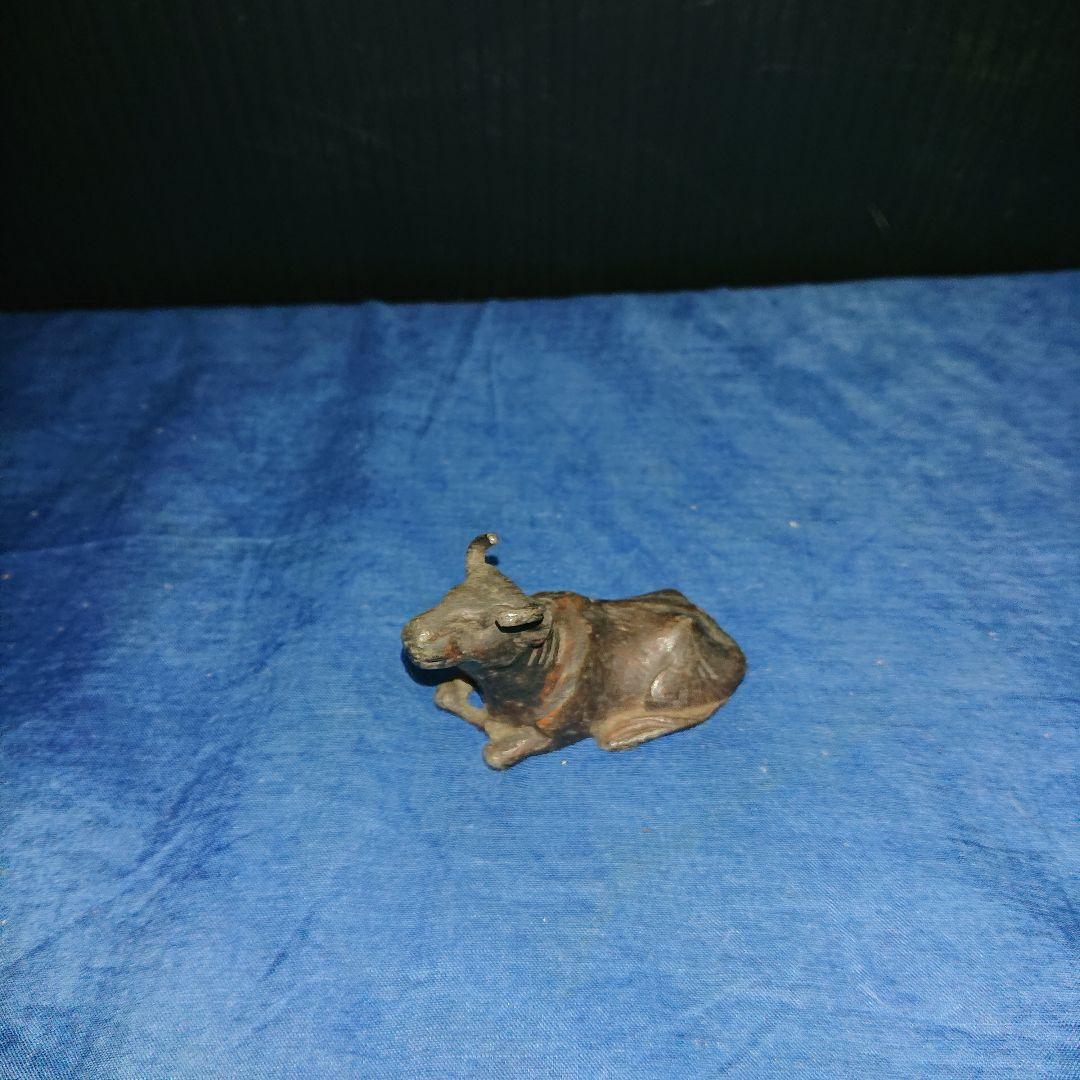 一千年古銅製飾り牛古銅器