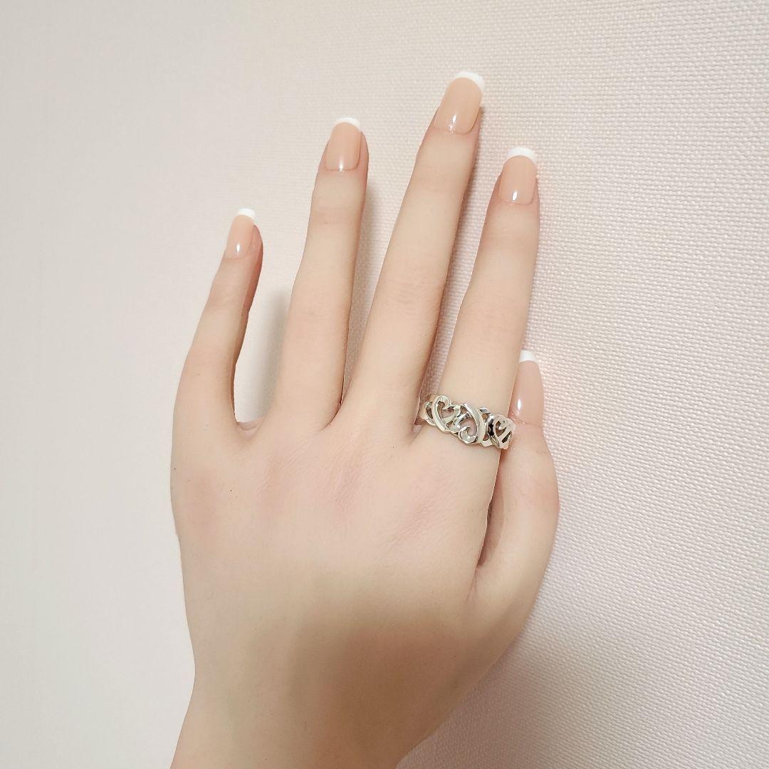 【17号☆美品】ティファニー トリプルラビングハートリング a023