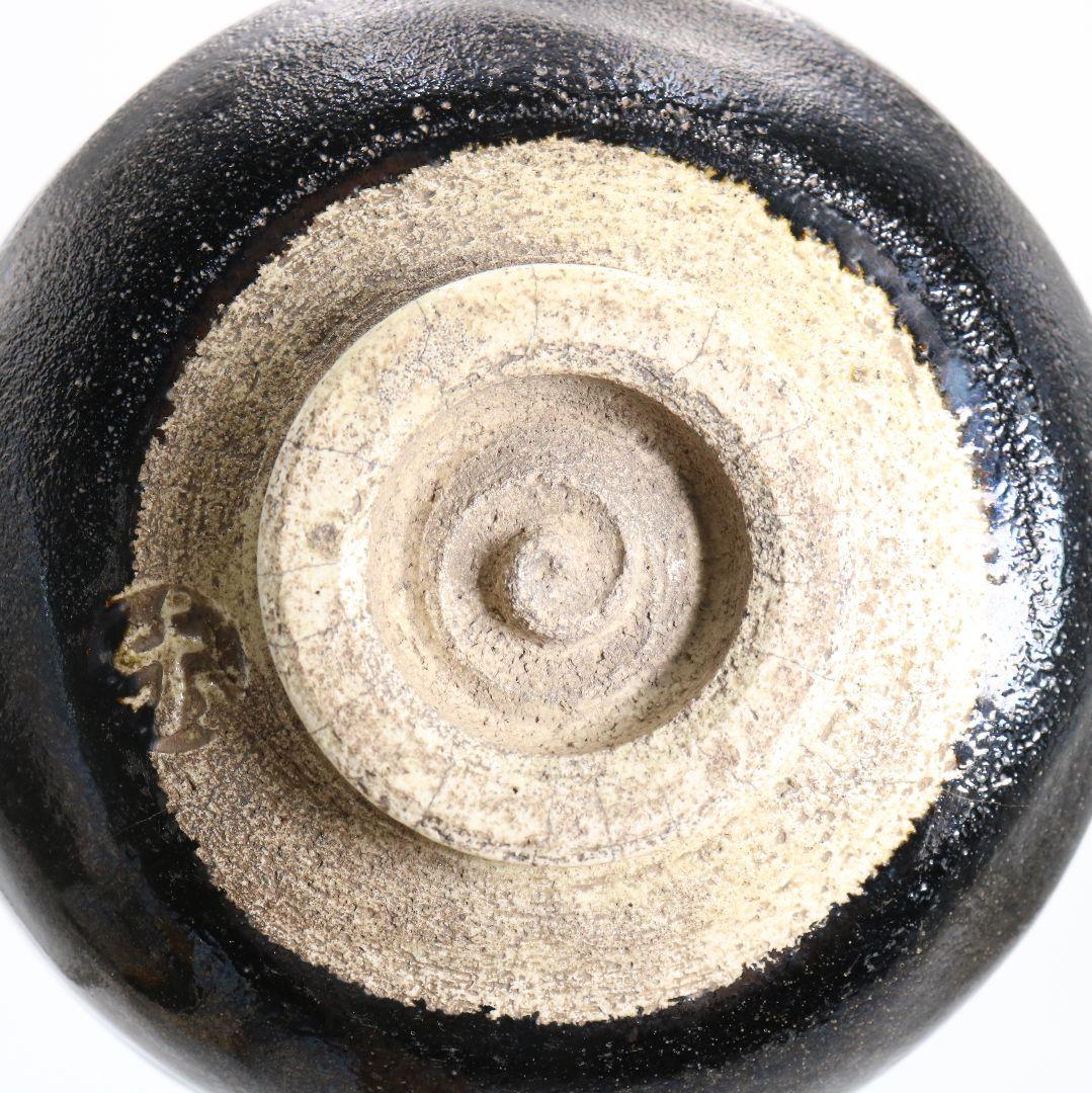 九代 楽吉左衛門 了入作 黒 茶碗 茶道具　M836