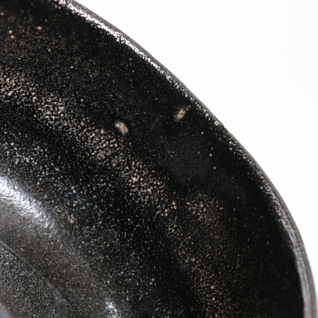 九代 楽吉左衛門 了入作 黒 茶碗 茶道具　M836