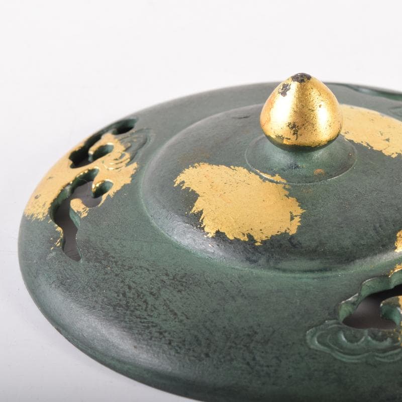 平安　秦蔵六造　塗金銅　塗金銅香炉　「瑞雲」　M　7105