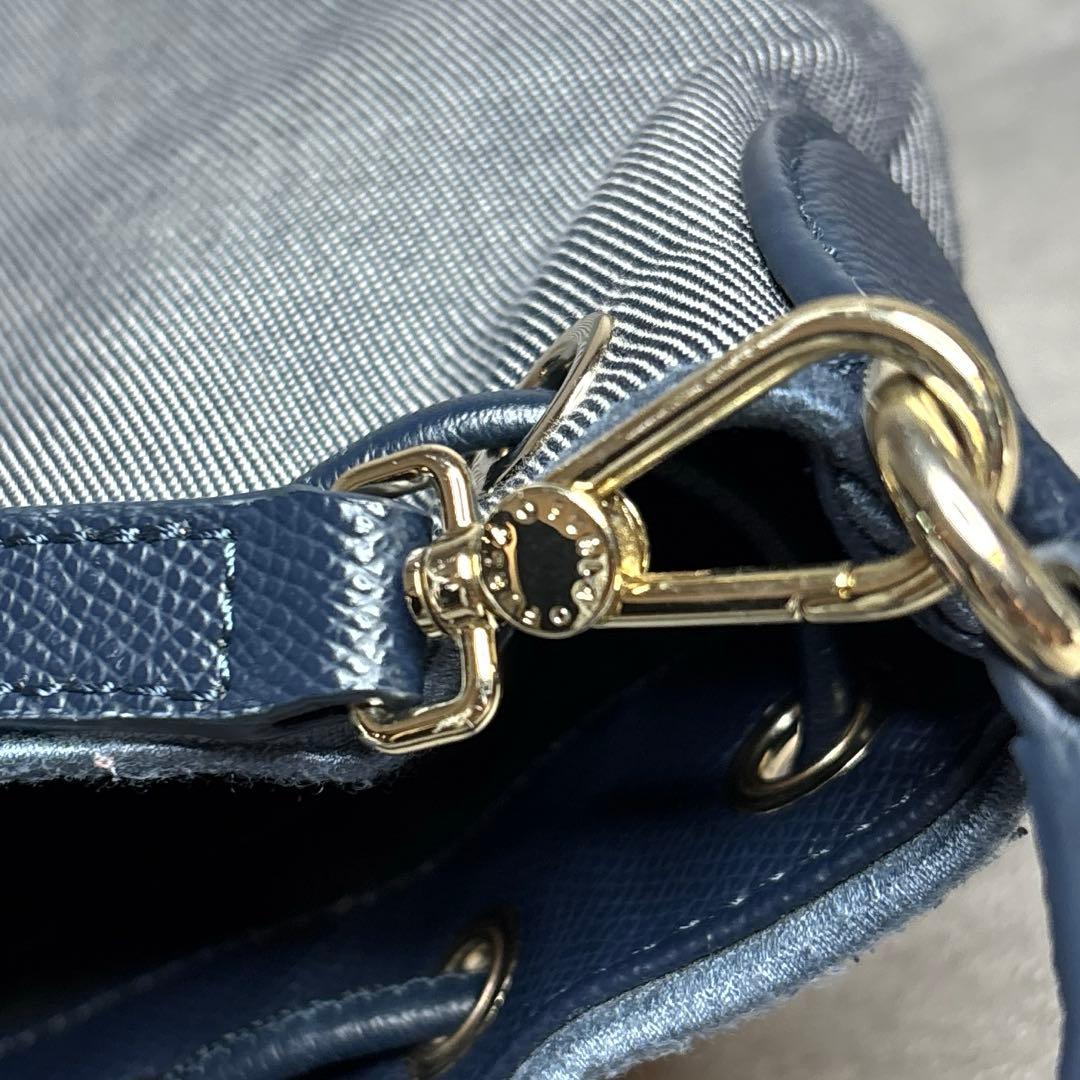 現行品 FURLA フルラ 2wayショルダーバッグ クリオ アーチロゴ デニム