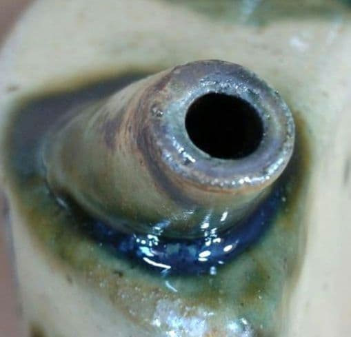 【本物保証】金城次郎 壷屋焼 抱瓶(海老魚紋) 共箱 栞 ｗ25.3㎝ 人間国宝