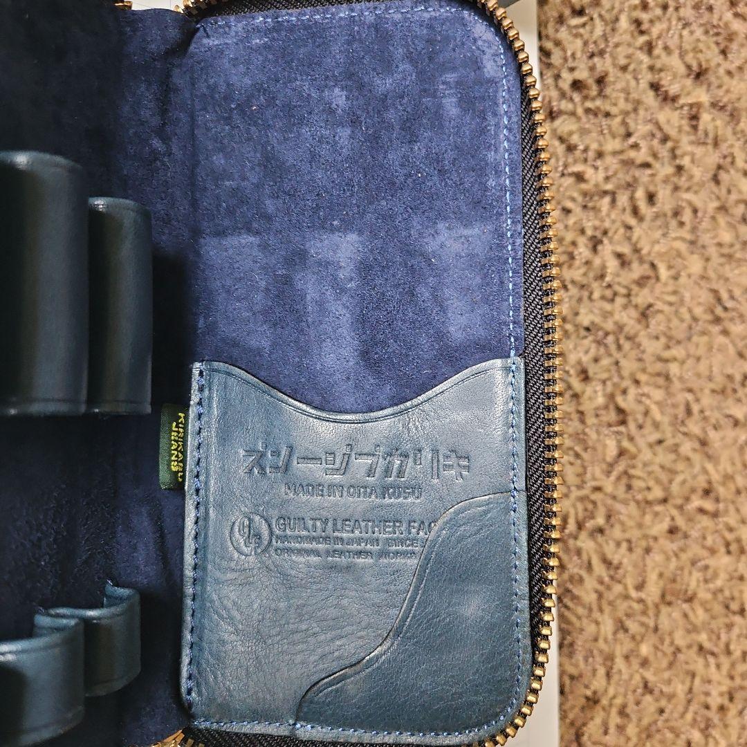 Oita Made ペンケース ジャパンブルー３本差し 多機能ペン付属(箱なし)