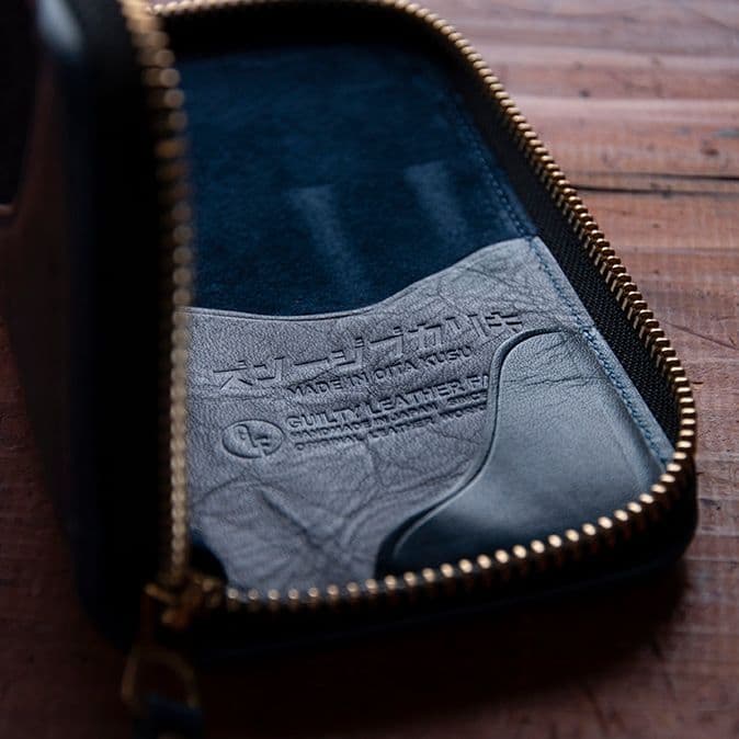 Oita Made ペンケース ジャパンブルー３本差し 多機能ペン付属(箱なし)