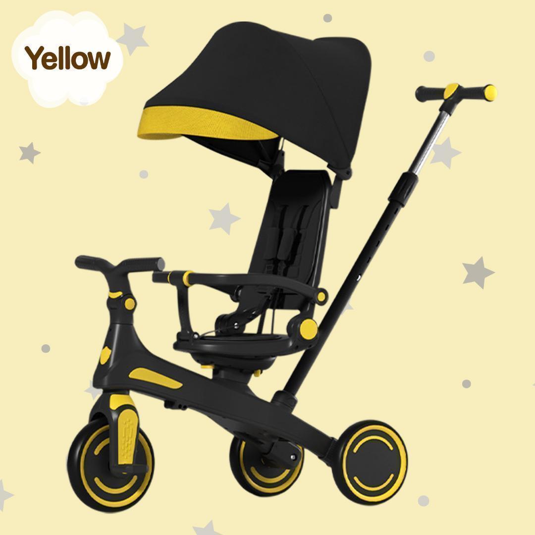 新品＊三輪車 手押し棒付き7in1子供用 キッズバイク　イエロー