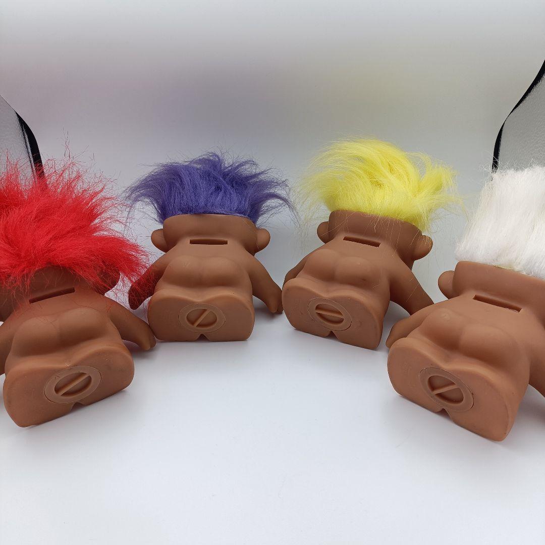 ラッキーバンク トロール人形 貯金箱 4体セット 高さ約15cm ヴィンテージ