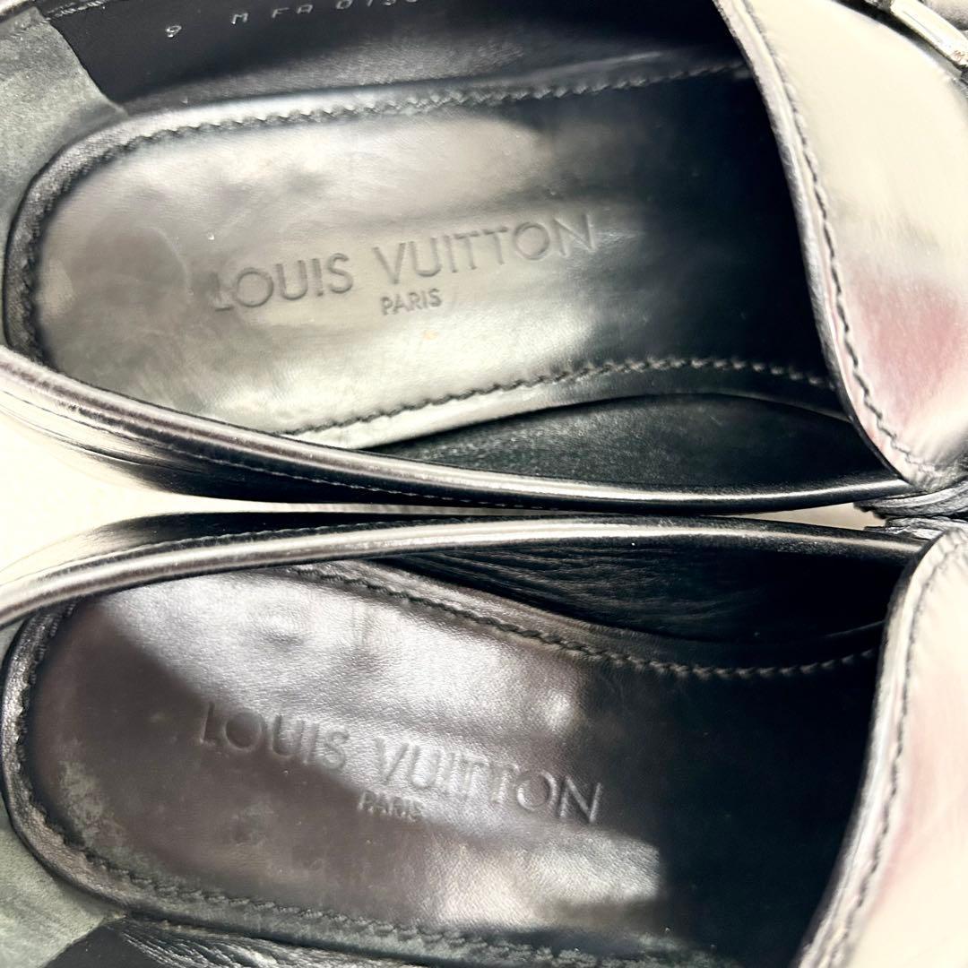 希少サイズ　ルイヴィトン　革靴　ホッケンハイム　LV金具　黒　28cm相当