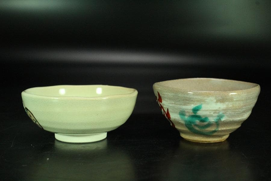 清水六兵衛 盃 一対 共箱 工房窯物(K-XA778)