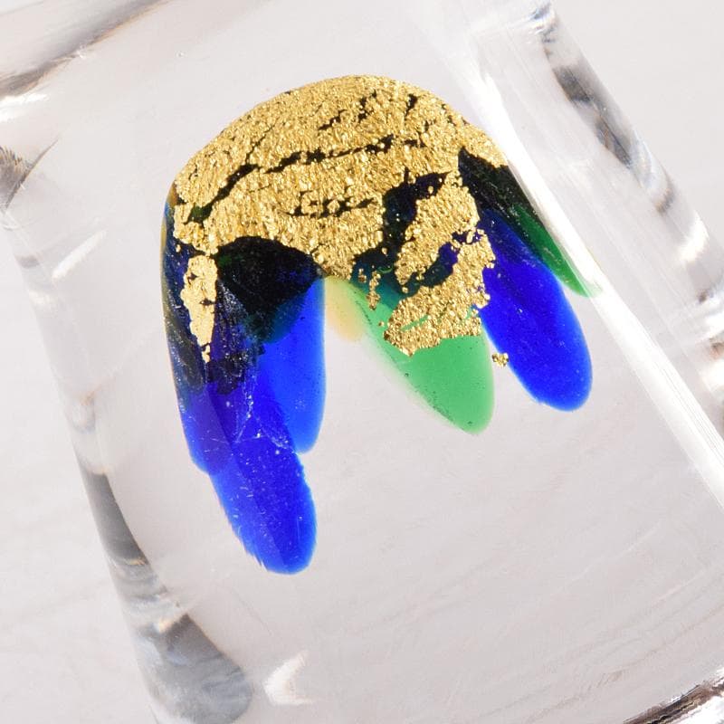 ガラス作家　小林貢作　宙吹硝子　ワイン杯　共箱　C　R7834