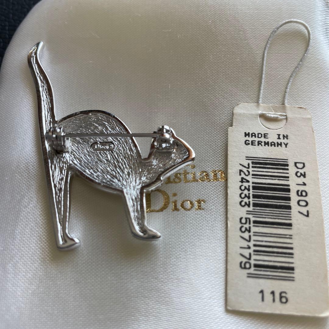 【極美品】キャットモチーフ ラインストーン ブローチ