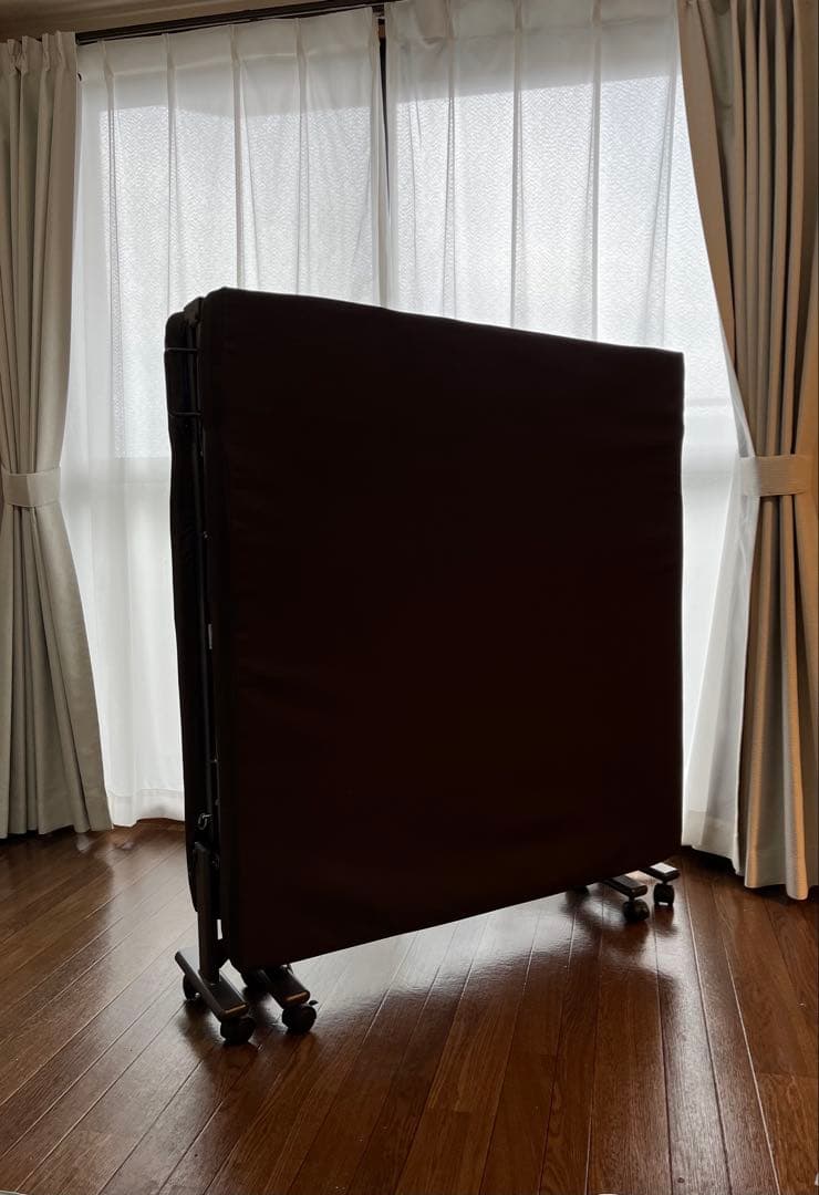 組立て不要の低反発折りたたみベッド(シングル) ダークブラウン