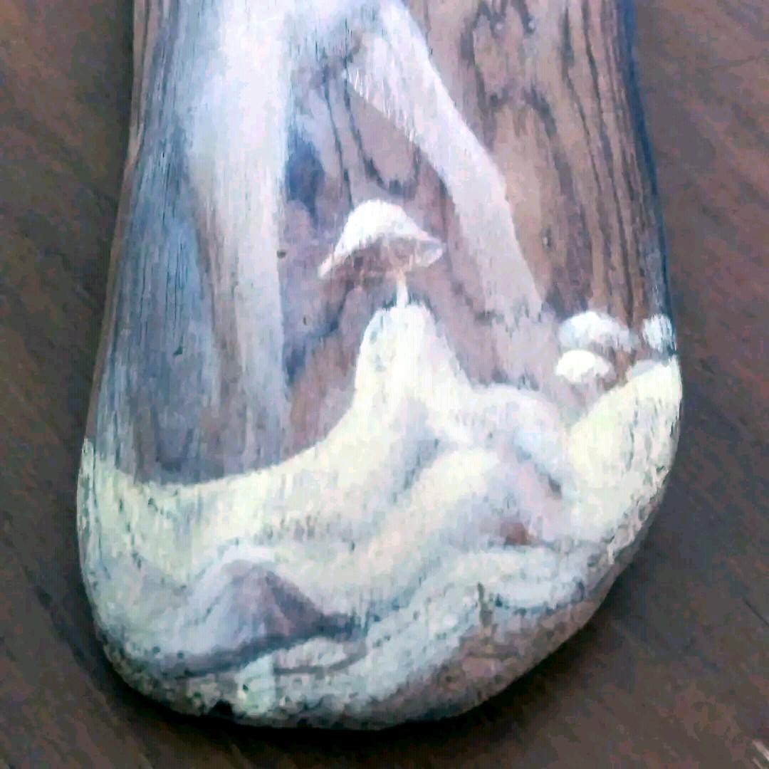 一時値下げプロ作家壁掛け超絶流木アート工芸品　世界観流木絵画　不思議な鹿？