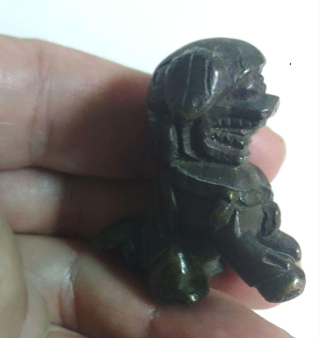 清朝　中国　古銅製　獅子　置物　イ10