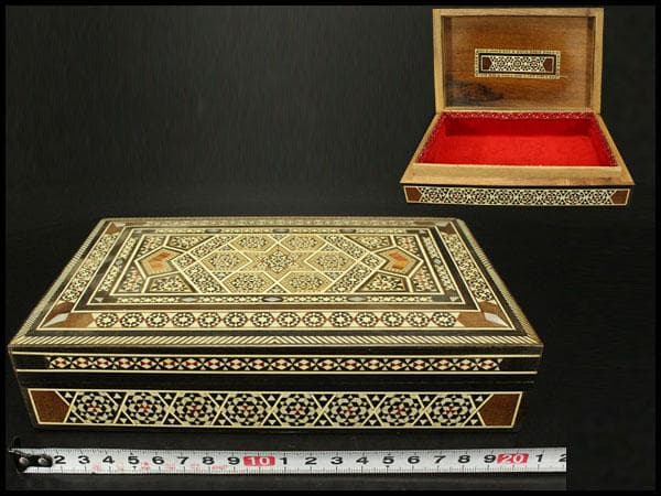 高幾何学模様 象嵌 箱(ZE365)