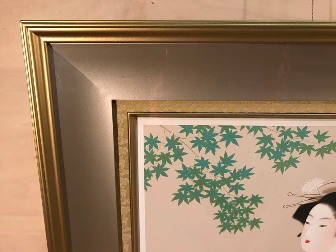 タビさま専用　上村松園「若葉」デジタルプリント・シルクスクリーン併用　落款有