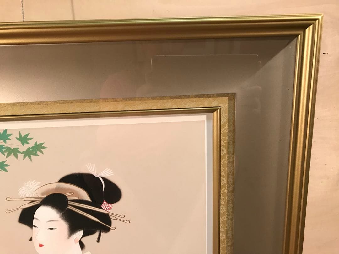 タビさま専用　上村松園「若葉」デジタルプリント・シルクスクリーン併用　落款有