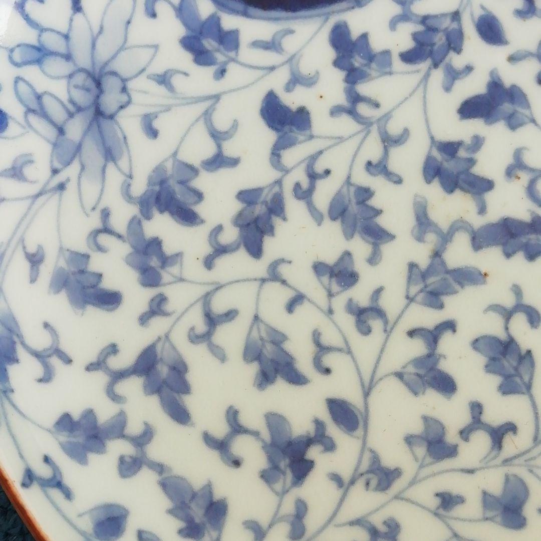 古伊万里花唐草丸紋六寸皿