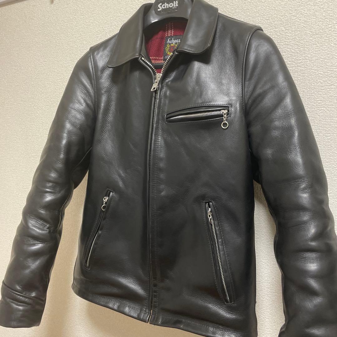 ショット　ライダース　黒　6103us クロムエクセル　茶芯