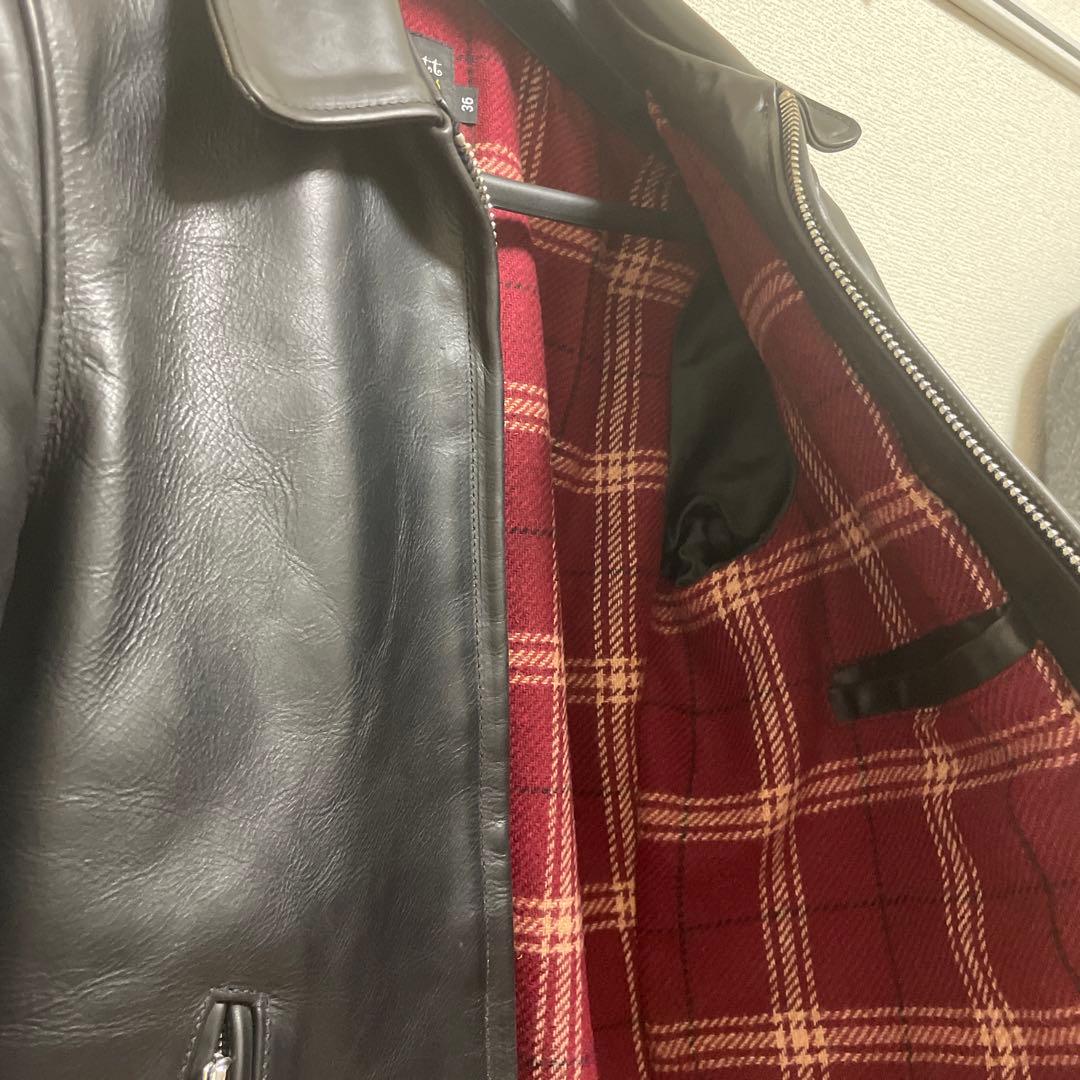 ショット　ライダース　黒　6103us クロムエクセル　茶芯