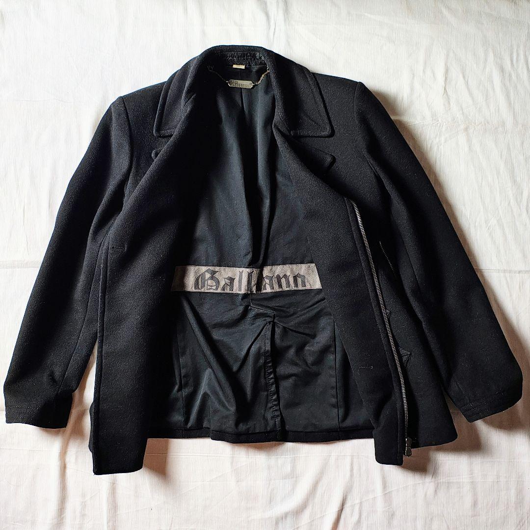 ジョンガリアーノ　ウールライダースジャケット　カシミア混　44