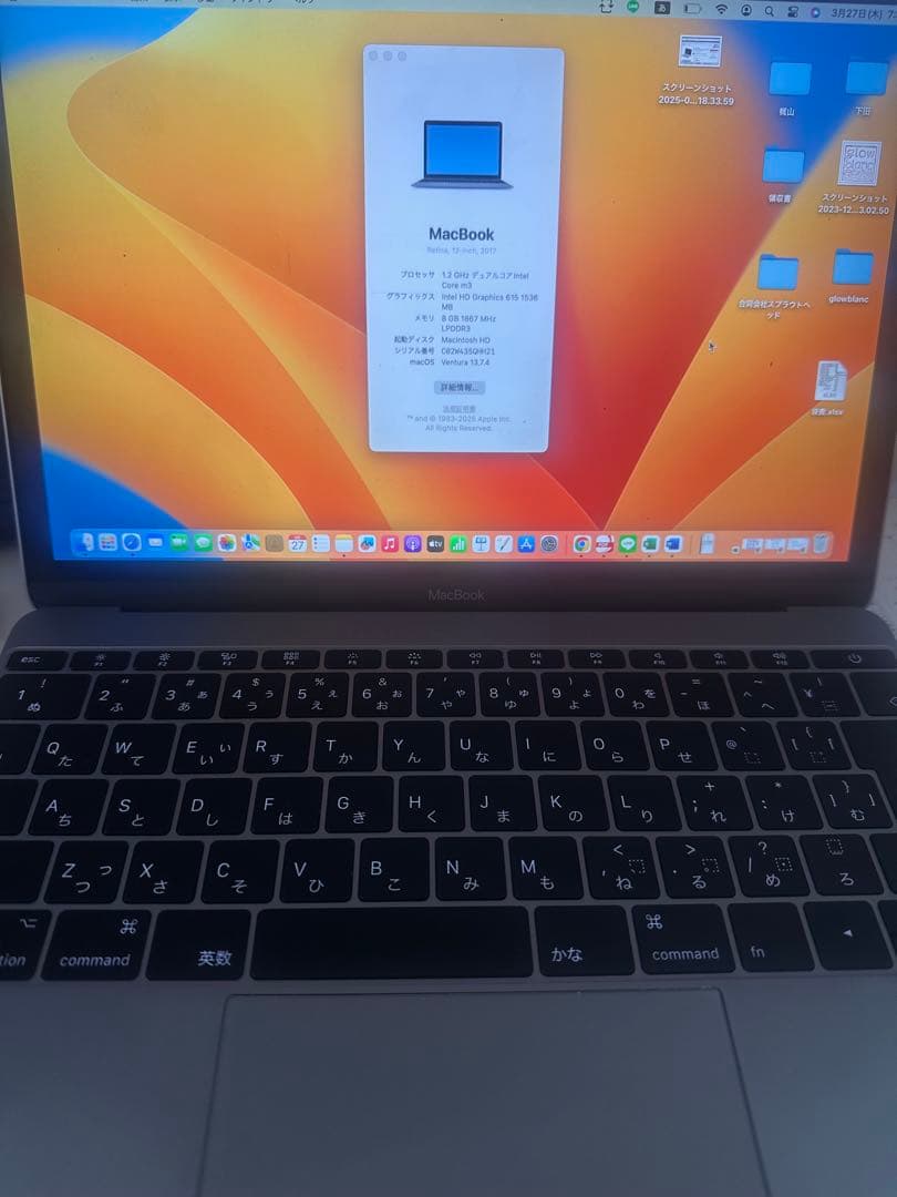 MacBook本体 MacBook (2017) Intel Core m3 8GB