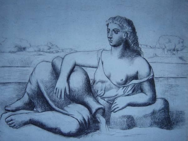 パブロ・ピカソ、【泉】、希少画集画、新品高級額・額装付