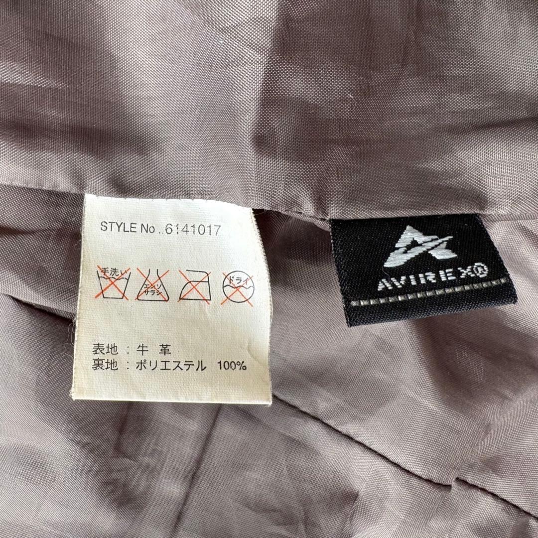 レアカラー AVIREX ヴィンテージ加工 シングルレザージャケット グレー M
