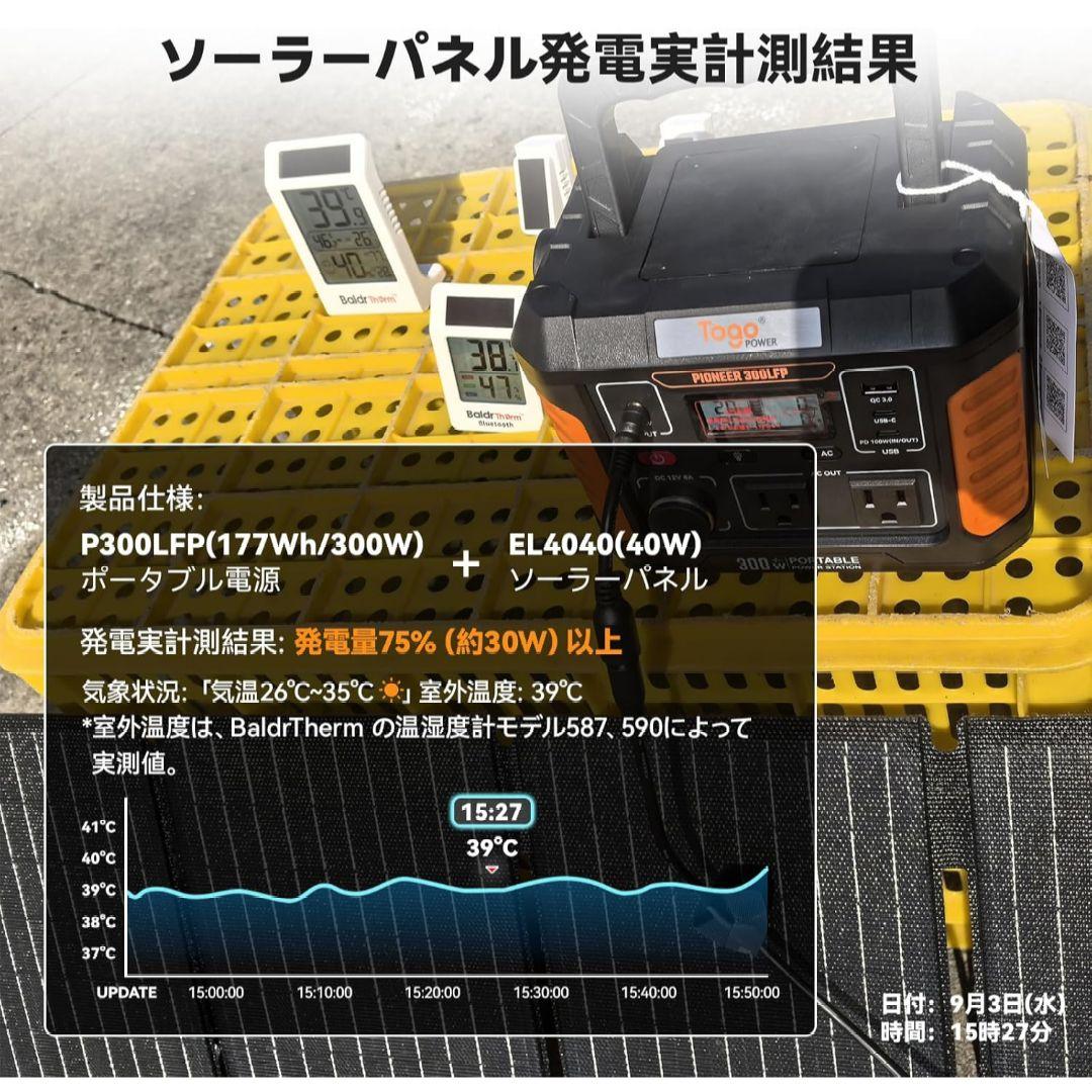 ポータブル電源 　300W　ソーラーパネル セット 小型 PSE認証済