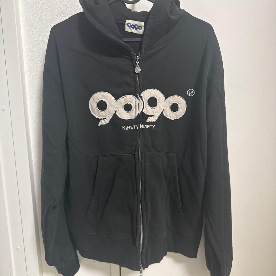 9090 ダブルジップパーカー　ブラック