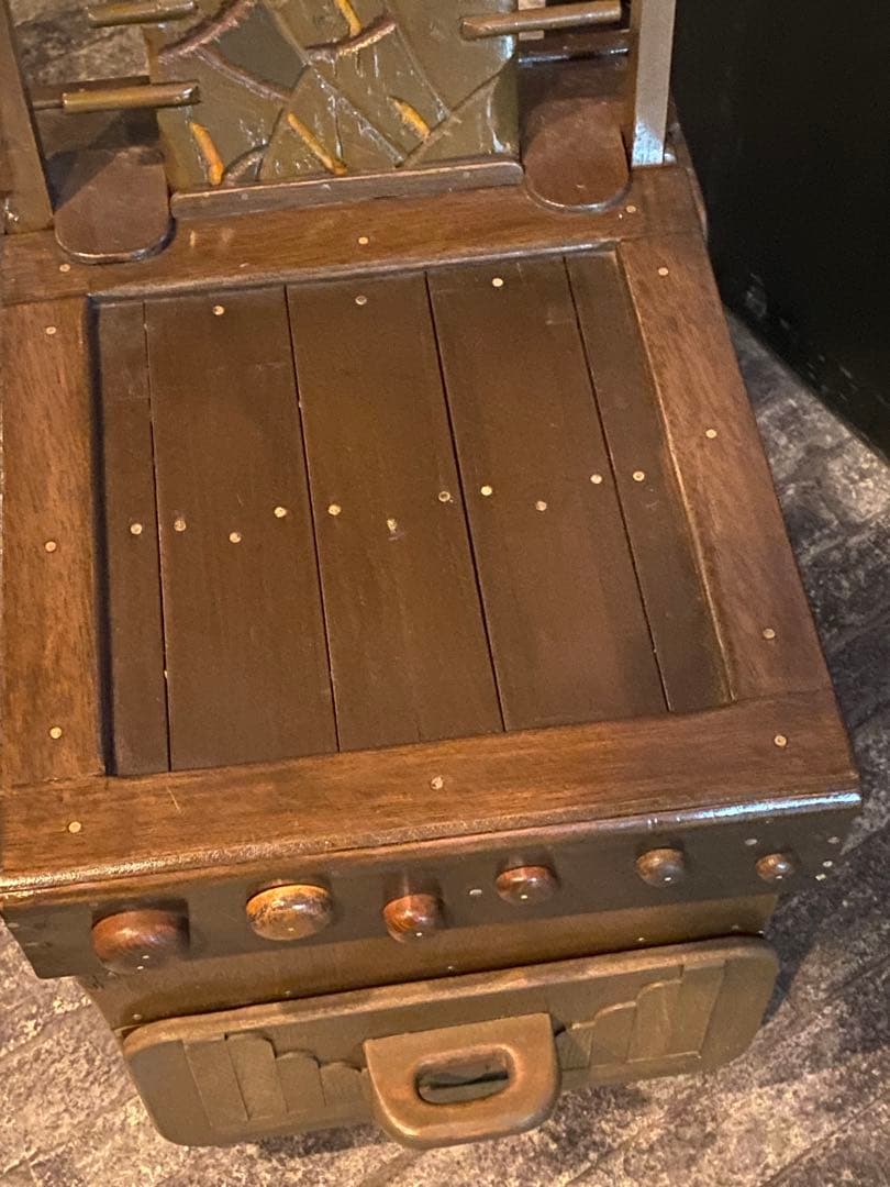 超希少♦️重厚なデザイン♦️アンティーク ウッド チェア 便利な引き出し付♦️送料込