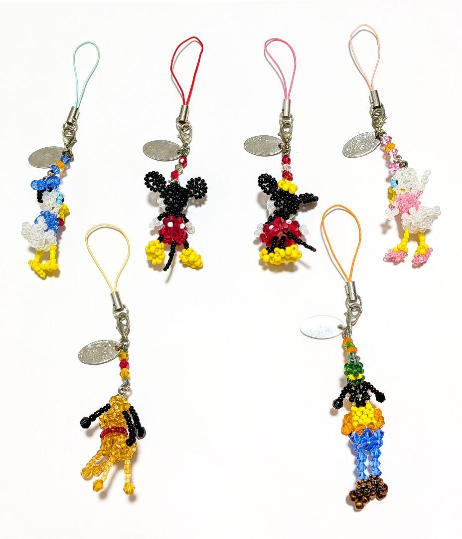 激レア入手困難ディズニー廃盤ビーズストラップキーホルダーミッキーミニーまとめ売り