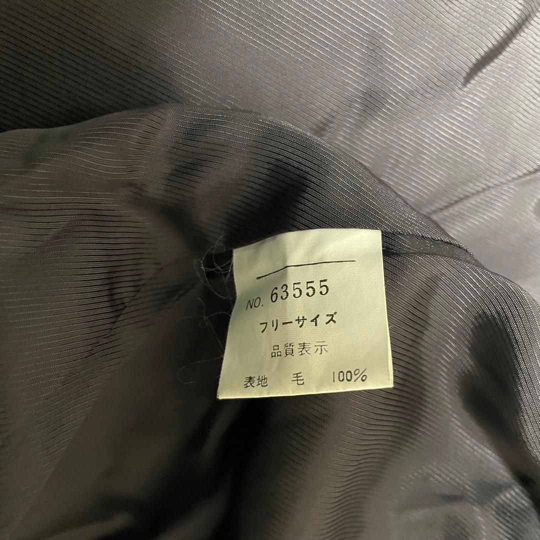 カシミヤ100%【vintage】マキシ丈ダブルチェスターコート チャコール L