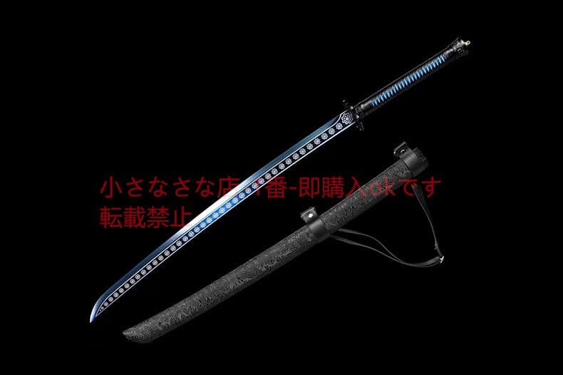 刺繍春刀藍魔  古兵器 武具 刀装具 日本刀 模造刀 居合刀