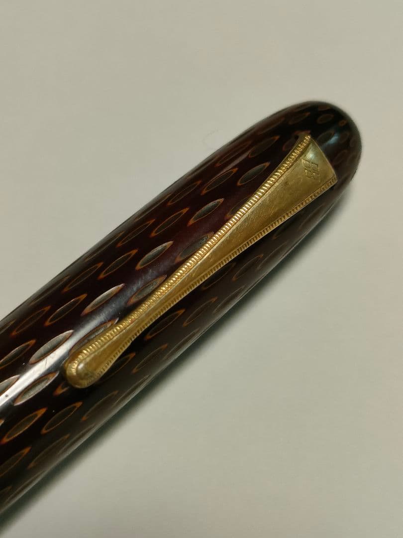 《*え様 四菱　万年筆　14KT 鎌倉彫　ペン先14金　R14K