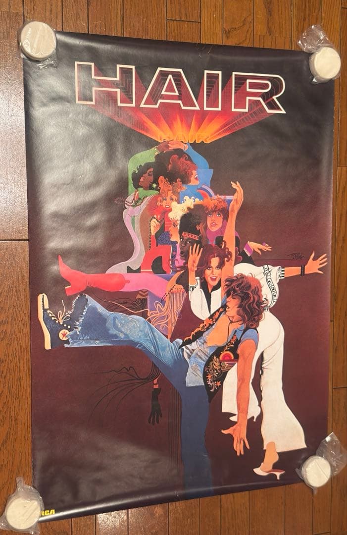 ブロードウェイ・ミュージカル『ヘアー (Hair)』 ポスター 骨董品