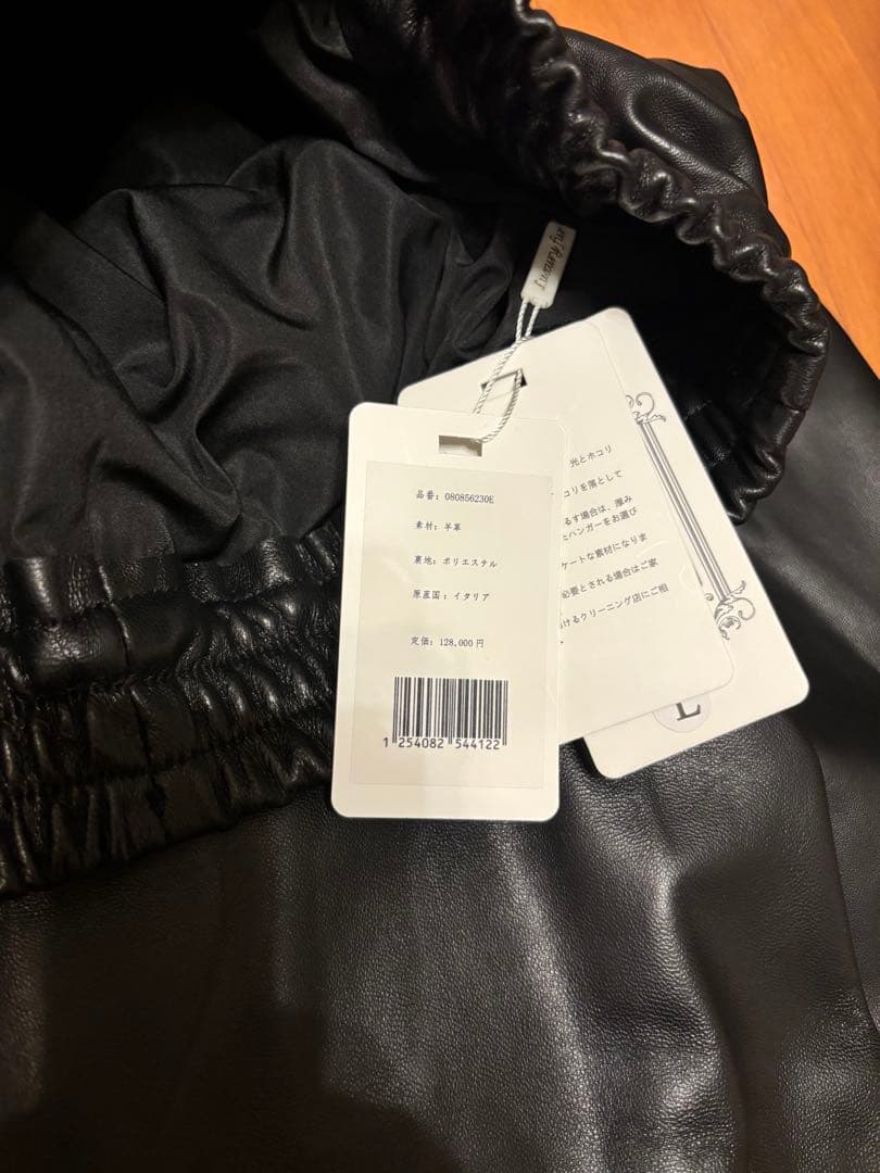 本革　ラム　レザースカート　黒　ブラック　L 未使用