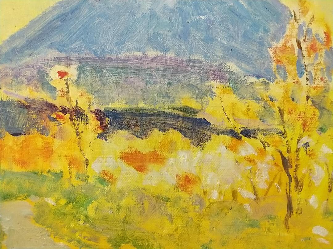 「本栖湖にて」F6 絵画 油絵 油彩画 アート 風景画 富士山