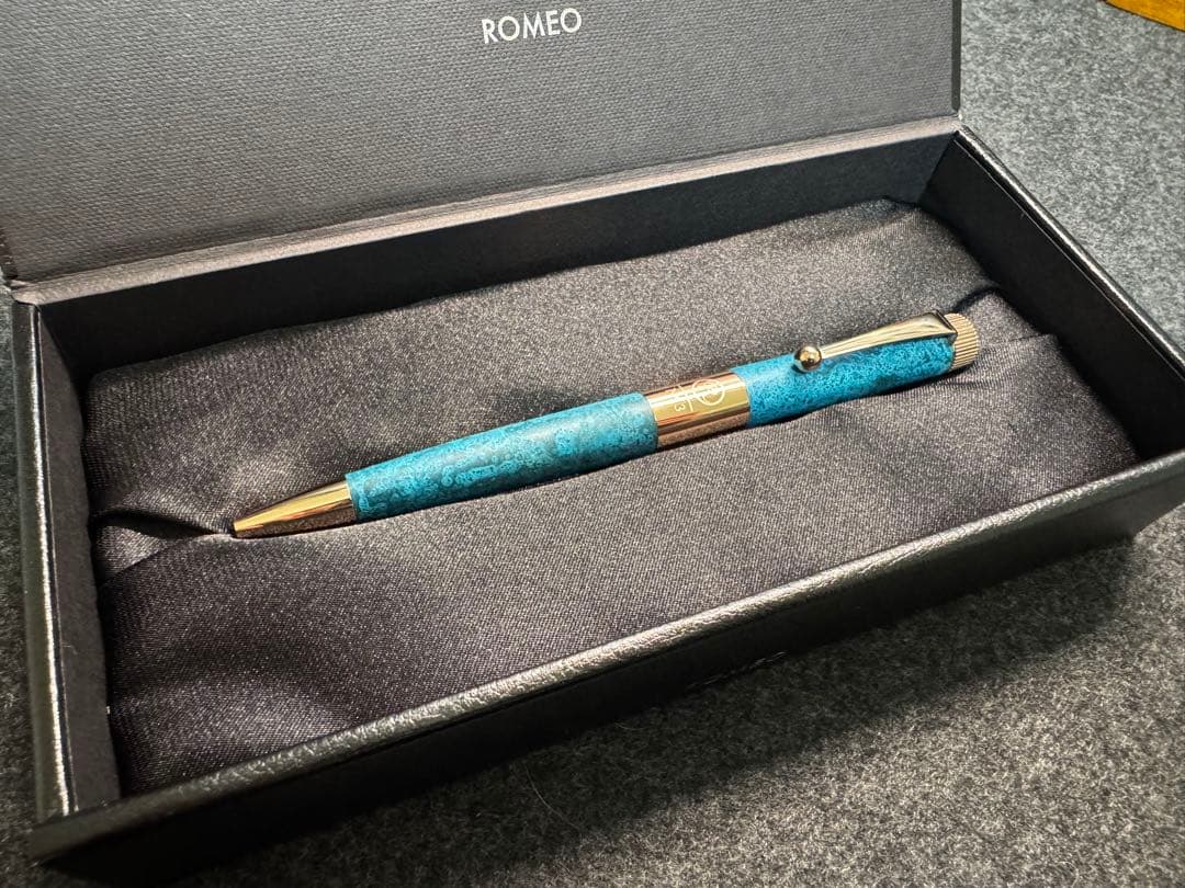 Romeo ロメオ No.3 ボールペン 斑紋ガス青銅色 アプリコットゴールド